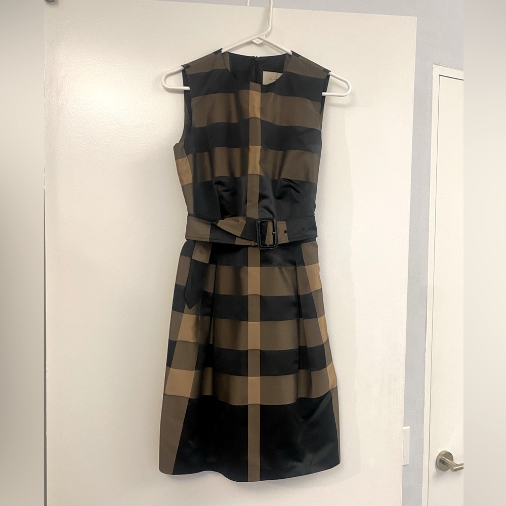 Burberry London Brown and Black Check Shift Dress